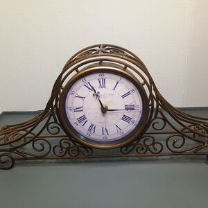 Sterling And Noble Mantle Clock Antique Brass Finish , Battery Operated